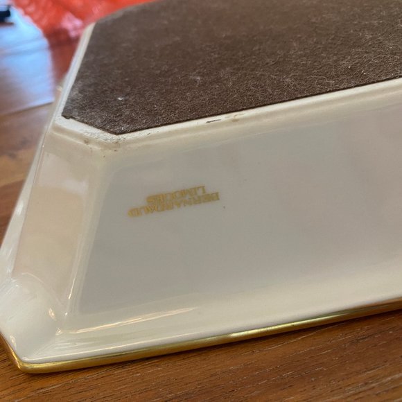 Vintage GUCCI Limoges Square Dish Ashtray Floral Rare - Picture 7 of 10